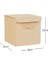 Textile Bej Kapaklı Kutu Set 30 x 30 x 30 cm 2