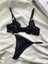 Kadın Iç Çamaşır Takımı Mesh Siyah Çizgili Desenli Dantelli Kapsız Sütyen Esnek Askılı Bralet-Tanga 6
