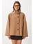 Düğmeli Oversize Yün Efektli Ceket LDP0087 Bisküvi 3