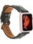 Buğz Apple Watch Uyumlu Deri Kordon 42-44-45MM De5 Siyah 5