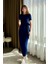 Bağlamalı Lacivert Midi Modal Elbise 3