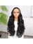 Gür Yoğun Su Dalgalı Siyah Fiber Sentetik Uzun Tül Peruk 1