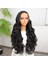 Gür Yoğun Su Dalgalı Siyah Fiber Sentetik Uzun Tül Peruk 2