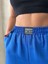 Armalı Keten Şort Saks Mavisi S251003 4
