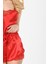 Kırmızı Saten Babydoll Şortlu Takım 4