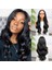 Siyah Fiber Sentetik Dalgalı Tül Peruk 1