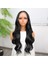 Siyah Fiber Sentetik Dalgalı Tül Peruk 3