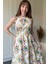 Halter Yaka Çiçekli Midi Elbise 1