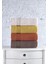 Buğz Cotton Box Plump 50X90 4'lü Havlu Seti Mercan Sarı Kahve Bej 3