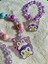 Kuromi ve Hello Kitty Figürlü Arkası Sıkıştırmalı Küpe ve Bijuteri Kız Çocuk Kolye Bileklik Seti 5