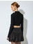 Slim Fit Hafif Dik Yaka Fiyonk Aplike Detaylı Crop Triko Kazak 4
