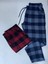 Erkek 2'li Kışlık Ekose Desenli Pazen Pamuklu Pijama Altı 1