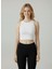 Pamuklu Halter Yaka Fitilli Crop 3'lü Paket Siyah Beyaz Gri 8