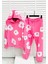 Kapüşonlu Pembe Renk Çiçek Desenli Oversize 3 Iplik Erkek Eşofman Takımı - %100 Pamuk 1