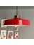 Açe Kırmızı Tekli Eskitme Plafonyer Başlık Avize Retro Sarkıt Ofis Showroom Salon Mutfak Avizeleri 1