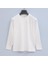 Erkek Bisiklet Yaka Uzun Kol Ince Tişört - (S-2xl) - SMU-108 - Beyaz 1