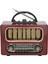 Orta Boy Retro Ahşap Tasarım Bluetooth Hoparlörlü Radyo – FM/AM Destekli, Şarjlı ve Taşınabiliri Radyo NS-6636 1
