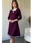Polo Yaka Uzun Kollu Bordo Elbise 2