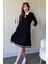 Polo Yaka Uzun Kollu Siyah Elbise 3