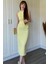 Drapeli Midi Sarı Elbise 6