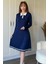 Polo Yaka Uzun Kollu Lacivert Elbise 4