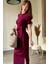 Bağlamalı Bordo Midi Modal Elbise 4
