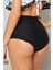 Kadın Yüksek Bel Bikini Altı Siyah Renk Astarlı Polyamid Likra Kumaş 6