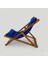 Ahşap Dinlenme Koltuğu, Katlanır Şezlong Mavi Minderli Tv Koltuğu ve Sandalyesi 1