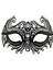 Siyah Renk Lazer Kesim Üzeri Kristal Taşlı Metal B Parti Venedik Maskesi 3