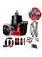 Siyah-Kırmızı Ayarlanabilir Yakıt Basınç Regülatörü Kiti Yağ 0-100PSI Göstergesi (Yurt Dışından) 5