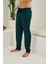 Tek Alt Ekose Desenli Unisex %100 Pamuk Pantolon Eşofman Altı - Bay Pijama Altı 2
