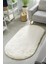 Krem Oval Post Halı Peluş Yumuşak Kaymaz Dot Taban Antibakteriyel Makinada Yıkanabilir Yolluk 5