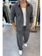 Slimfit Yakalı Astarlı Yan Cep Baggy Pantolonlu Kadife Takım 1