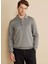 Polo Yaka Standart Gri Melanj Erkek Kazak BBFW25MKL003 1