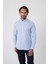 Regular Fit Erkek Uzun Kol Paşa Yaka Cepsiz Pamuk Mavi Gömlek GMCZG250133_D35 2