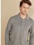 Polo Yaka Standart Gri Melanj Erkek Kazak BBFW25MKL003 4