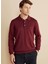 Polo Yaka Standart Bordo Erkek Kazak BBFW25MKL003 2