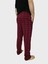 Büyük Beden Pijama Altı - Unisex Battal Beden Cepli %100 Cotton Checkered Plaid Tek Alt Pijama-Bordo 2