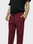 Büyük Beden Pijama Altı - Unisex Battal Beden Cepli %100 Cotton Checkered Plaid Tek Alt Pijama-Bordo 3