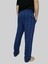 Büyük Beden Pijama Altı -Unisex Battal Beden Cepli %100 Cotton Checkered Plaid Tek Alt Pijama-Indigo 2