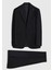 Siyah Düz Zeroweight Slim Fit %100 Yün Takım Elbise 1