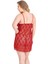 -Büyük Beden Kırmızı Kısa Tül Gecelik 1