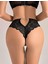 - Siyah Dantel Işlemeli Arkası Kalp Detaylı Fantezi String Tanga 1