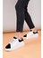 LC109 Beyaz Siyah Süet Kadın Sneaker 1