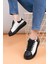 LC109 Beyaz Siyah Cilt Siyah Taban Kadın Sneaker 2