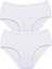 2 Adet Tutku Kadın Yüksek Bel Bato Kalın Lastik Külot Beyaz 1