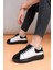 LC109 Beyaz Siyah Süet Siyah Taban Kadın Sneaker 2