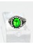 Modern Kesim Yeşil Zümrüt Taşlı 925 Ayar Gümüş Erkek Yüzük – Güç ve Zarafetin Simgesi 1