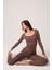 x Ece Kahverengi Modal Kumaşlı Uzun Kollu Eşofmanlı Pijama Takımı Ribbed Pj2 5