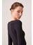 x Ece Siyah Uzun Kollu U Yaka Spor Bluz Scoop Neck Top 4